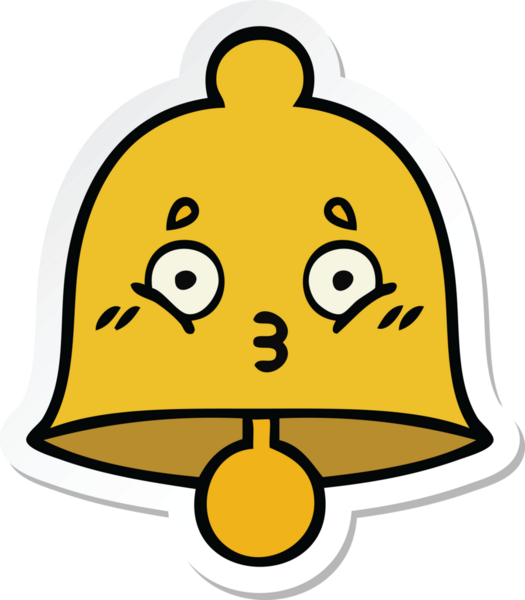 Bir insan tarafından çizilmiş sevimli bir çanın çıkartması.