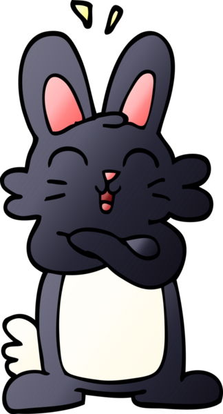 Bir insan tarafından çizilmiş neşeli tavşan.