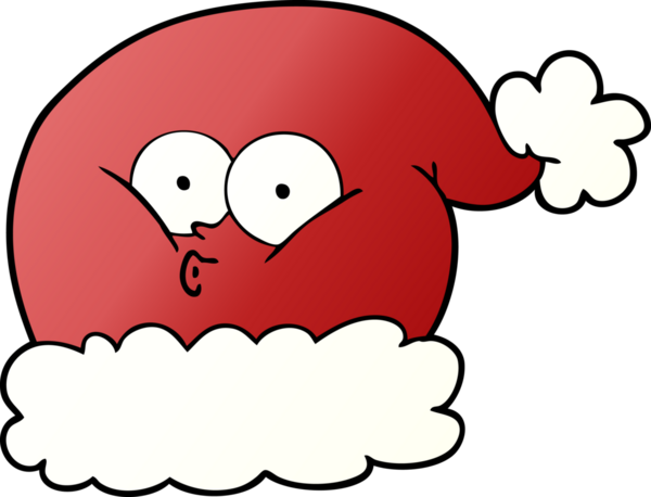 Bir insan tarafından çizilmiş Noel Baba şapkası.