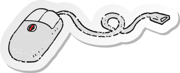 Bir insan tarafından çizilmiş bir bilgisayar faresinin gerilimli çıkartması.
