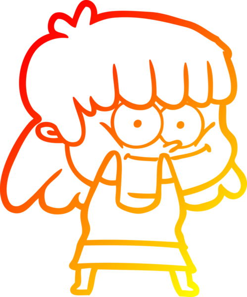 Bir insan tarafından çizilmiş gülümseyen bir karikatür çizimi