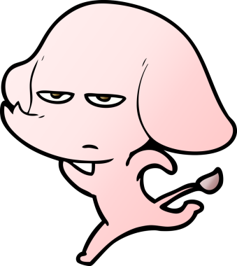 Bir insan tarafından çizilmiş kızgın bir fil.