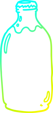 Bir insan tarafından çizilmiş süt şişesinin soğuk gradyan çizgisi.