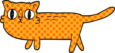 Bir insan tarafından çizilmiş komik bir kedi.