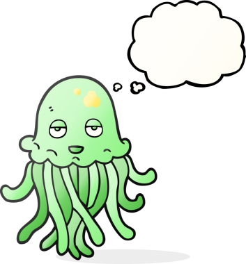 Bir insan tarafından çizilmiş serbest çizim baloncuk ahtapot.