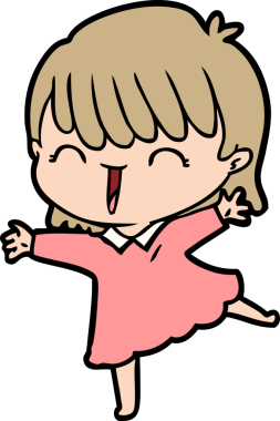 Bir insan tarafından çizilmiş karikatür kadın.