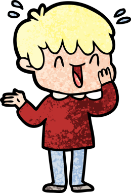 Bir insan tarafından çizilmiş gülen çocuk.