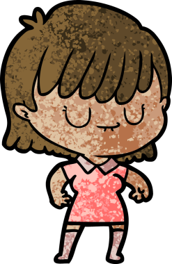 Bir insan tarafından çizilmiş karikatür kadın.