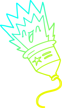 Bir insan tarafından çizilmiş bir parti çizgi filminin soğuk gradyan çizimi