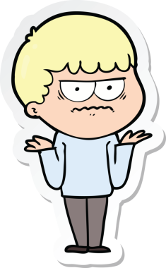 Bir insan tarafından çizilmiş kızgın bir adamın çıkartması.