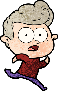 Bir insan tarafından çizilmiş çizgi film bakışlı adam.