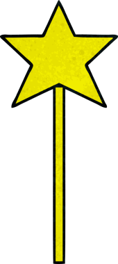 Bir insan tarafından çizilmiş bir yıldız değneğinin retro grunge deseni.