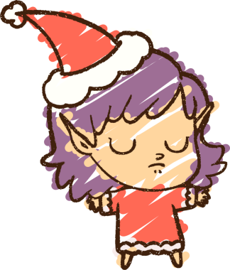 Bir insan tarafından çizilen Noel Elf Tebeşiri