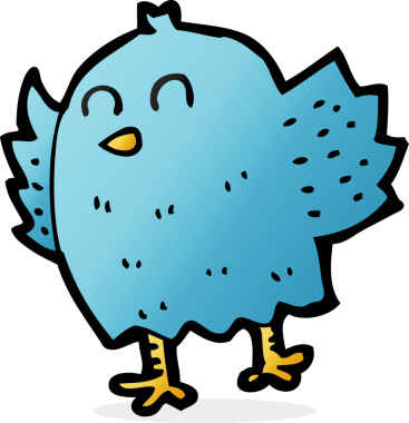 Bir insan tarafından çizilmiş çizgi film kuşu.