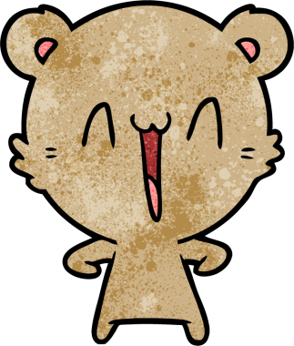 Bir insan tarafından çizilmiş mutlu ayı karikatürü