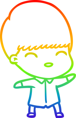 gökkuşağı gradyanı çizimi bir insan tarafından çizilmiş mutlu bir çizgi film çocuğu