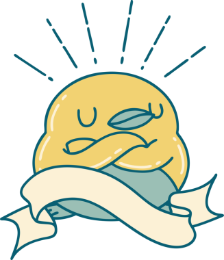 Bir insan tarafından çizilmiş katlanmış kanatlı robin dövmeli parşömen.