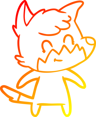 Bir insan tarafından çizilmiş, karikatür, arkadaş canlısı tilki çizimi.