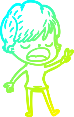 Bir insan tarafından çizilmiş bir karikatür kadın çizimi.