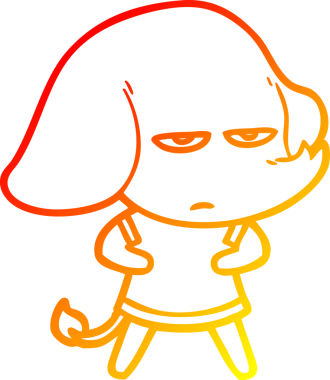 Bir insan tarafından çizilmiş kızgın bir fil çizimi.