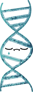 Bir insan tarafından çizilmiş bir DNA ipliğinin retro çizim stili karikatürü
