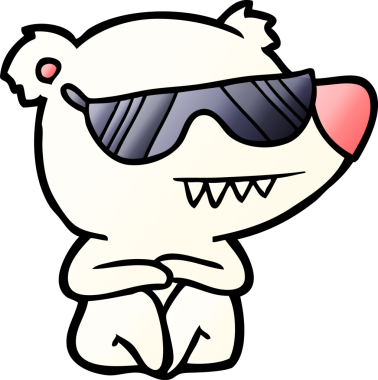 Bir insan tarafından çizilmiş havalı bir kutup ayısı çizgi filmi.