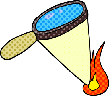 Bir insan tarafından çizilmiş karalama büyüteç.