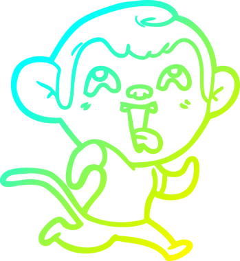 Bir insan tarafından çizilmiş çılgın çizgi film maymunu çizimi.