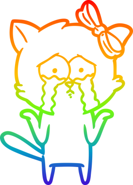 gökkuşağı gradyanı çizimi bir insan tarafından çizilmiş çizgi film kedisi