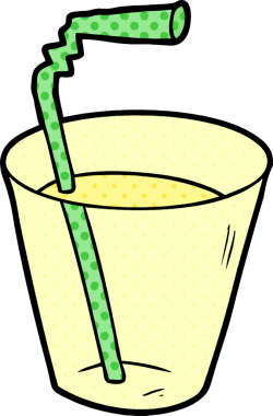 Bir insan tarafından çizilmiş samanlı çizgi film içeceği.