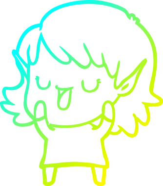 Bir insan tarafından çizilmiş soğuk gradyan çizgi çizimi.