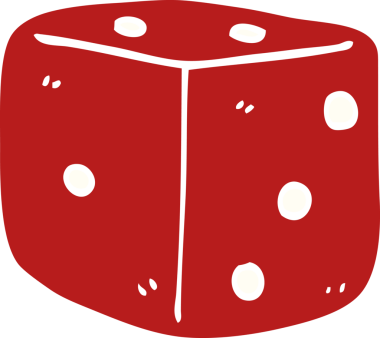 karikatür kırmızı zar bir insan tarafından çizildi