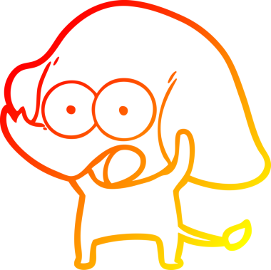 Bir insan tarafından çizilmiş şirin bir fil çizimi.