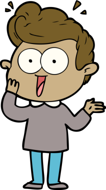 Bir insan tarafından çizilmiş çizgi film bakışlı adam.