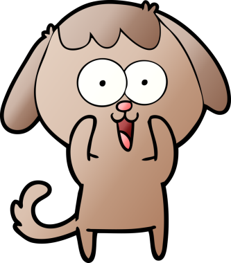 Bir insan tarafından çizilmiş şirin bir çizgi film köpeği.