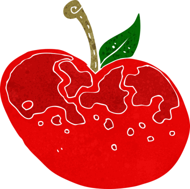 bir insan tarafından çizilmiş elma karikatürü