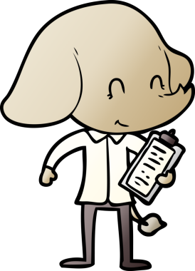 Bir insan tarafından çizilmiş şirin bir fil.