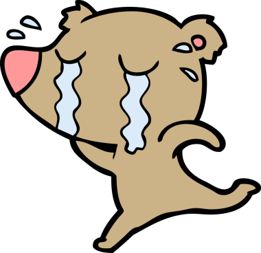 Bir insan tarafından çizilmiş ağlayan ayı.