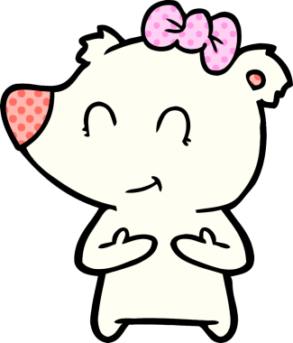 Bir insan tarafından çizilmiş dişi kutup ayısı çizgi filmi.