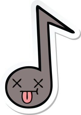 Bir insan tarafından çizilmiş şirin bir karikatür notasının çıkartması.