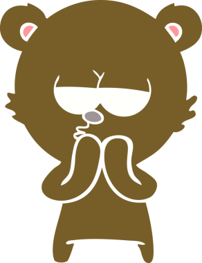 Sıkıcı ayı düz renkli çizgi film bir insan tarafından çizildi