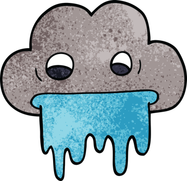 Bir insan tarafından çizilmiş karalama yağmur bulutu