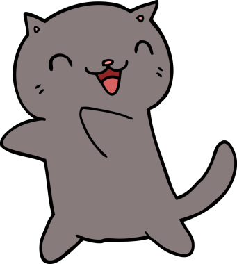 Bir insan tarafından çizilmiş çizgi film kedisi.