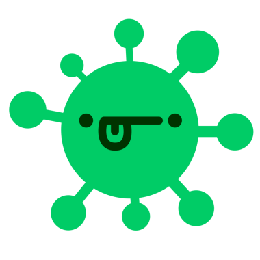 Bir insan tarafından çizilmiş basit, karışık bir virüs.