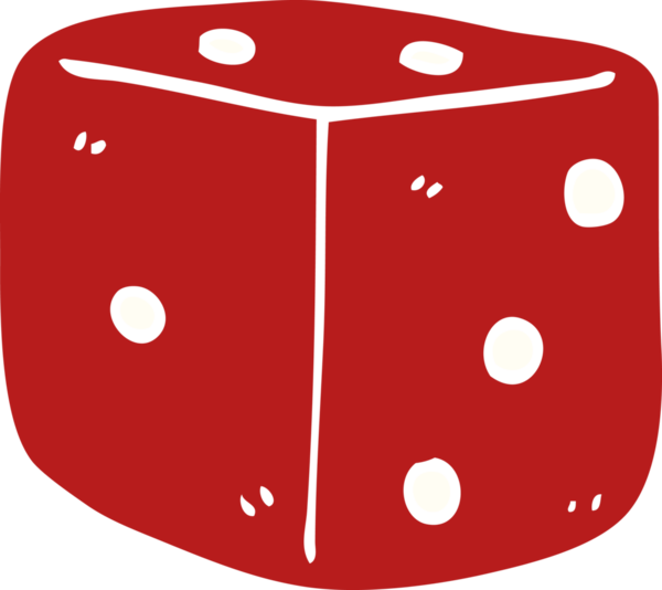 karikatür kırmızı zar bir insan tarafından çizildi