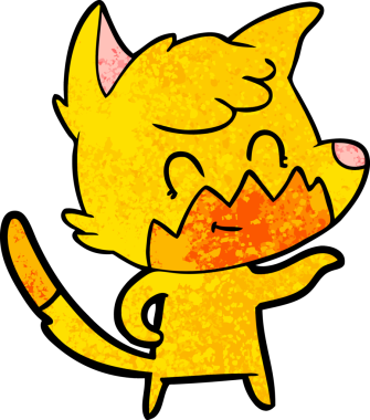 Bir insan tarafından çizilmiş tilki çizgi film karakteri