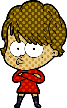 Bir insan tarafından çizilmiş karikatür kadın.