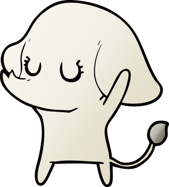 Bir insan tarafından çizilmiş şirin bir fil.