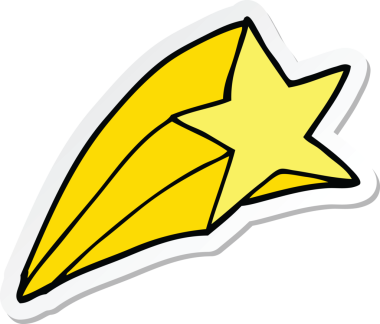 Bir insan tarafından çizilmiş bir çizgi film yıldızının çıkartması.