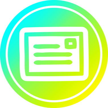 Zarf harfi dairesel simgesi, bir insan tarafından çizilen havalı gradyan bitiş